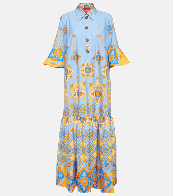 La DoubleJ Artemis printed cotton poplin maxi dress