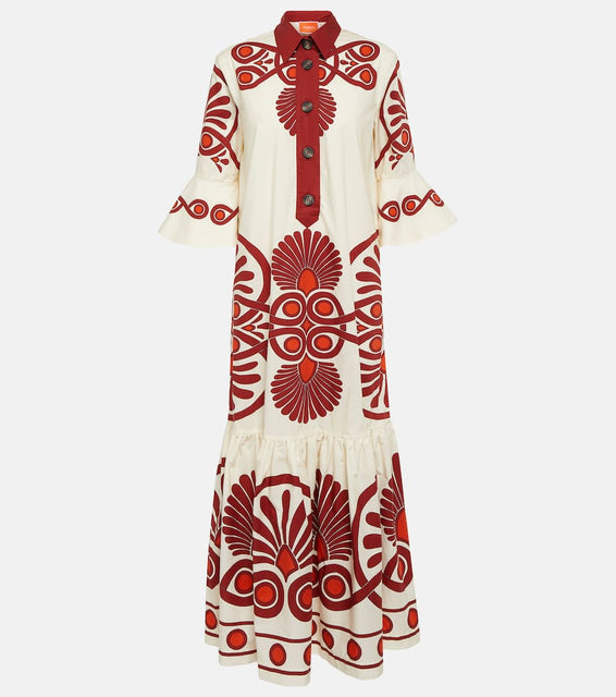 La DoubleJ Artemis printed cotton poplin maxi dress