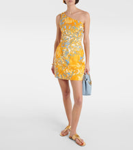 La DoubleJ Bold Shoulder printed cotton minidress