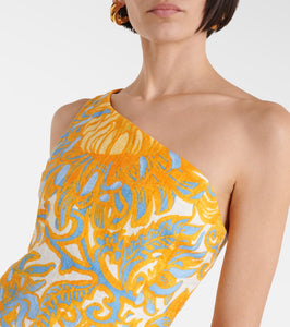La DoubleJ Bold Shoulder printed cotton minidress