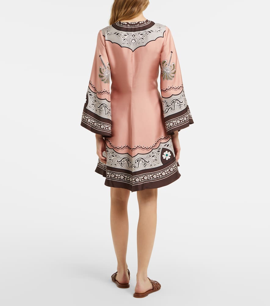 La DoubleJ Magnifico printed silk twill minidress