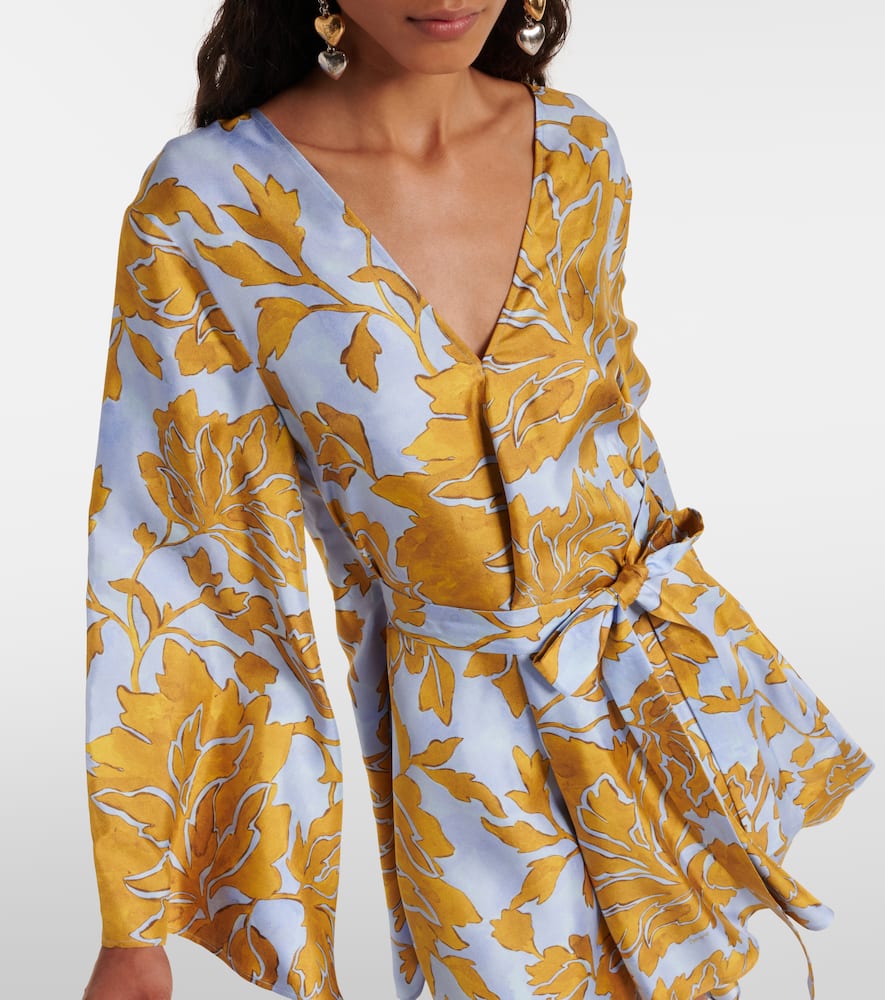 La DoubleJ Magnifico printed silk twill minidress
