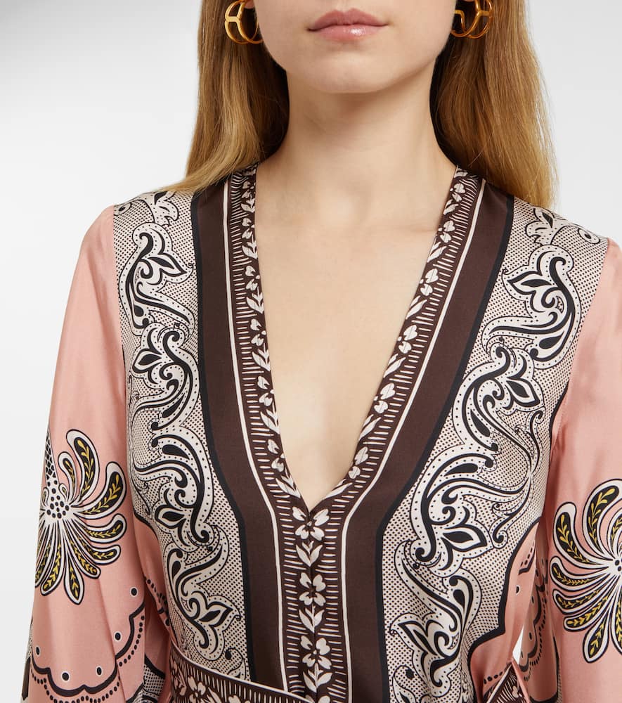 La DoubleJ Magnifico printed silk twill minidress