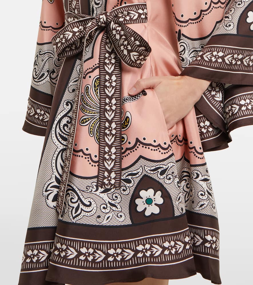 La DoubleJ Magnifico printed silk twill minidress