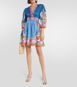 La DoubleJ Margherita printed cotton minidress