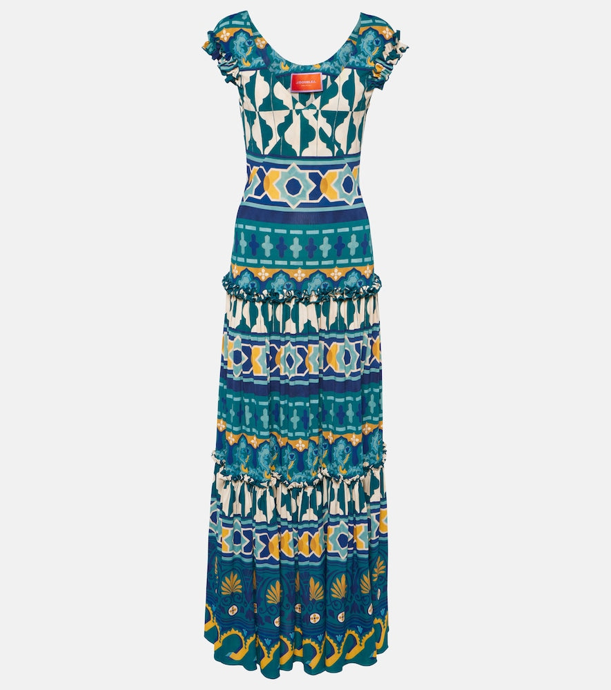 La DoubleJ Pimento printed jersey maxi dress. La DoubleJ Pimento 印花针织长裙