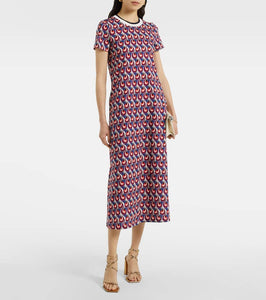 La DoubleJ Swing Sporty printed jersey midi dress