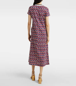 La DoubleJ Swing Sporty printed jersey midi dress