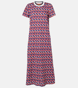 La DoubleJ Swing Sporty printed jersey midi dress