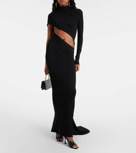 LaQuan Smith Asymmetric cutout jersey gown
