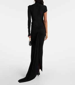 LaQuan Smith Asymmetric cutout jersey gown