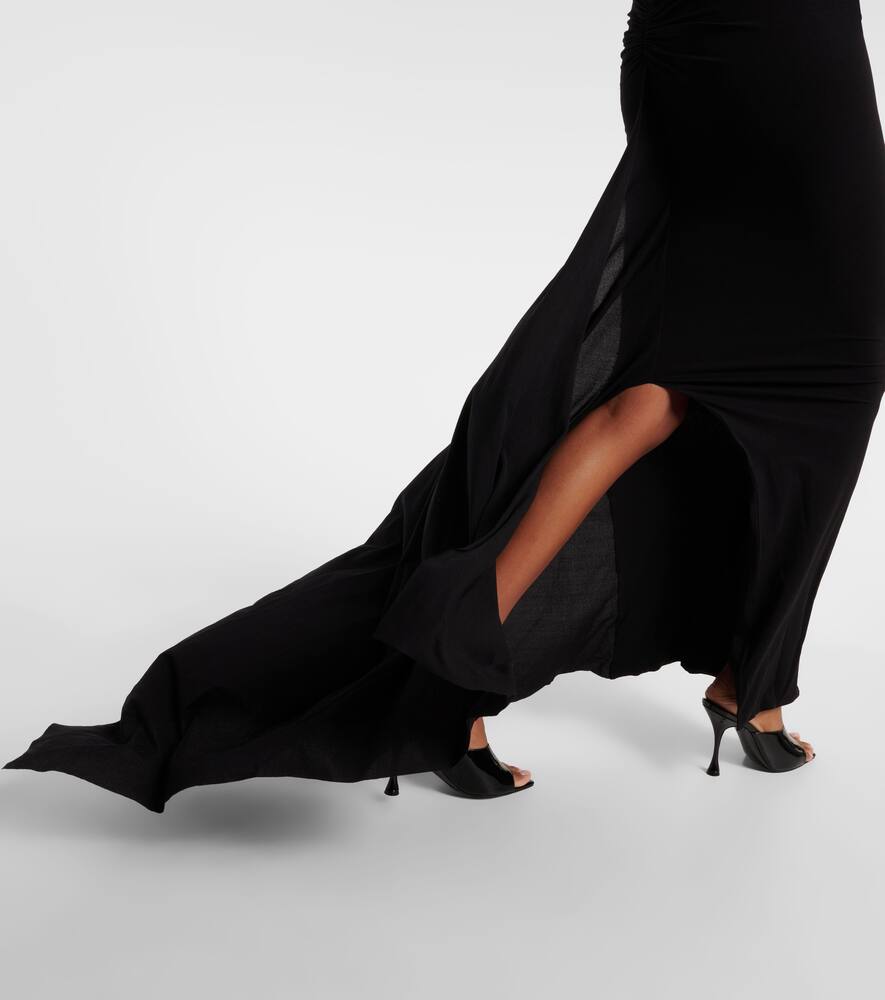 LaQuan Smith Asymmetric cutout jersey gown