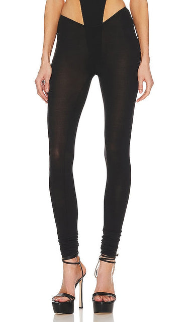 LaQuan Smith Legging in Black - Legging LaQuan Smith en noir - 黑色 LaQuan Smith 打底裤 - LaQuan Smith Leggings in Schwarz - LaQuan Smith 레깅스 블랙 색상 - Legging LaQuan Smith in nero