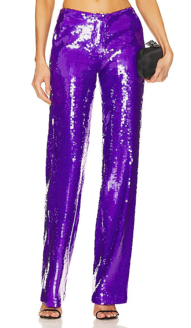 LaQuan Smith Relaxed Fit Trouser in Purple - Pantalon coupe décontractée LaQuan Smith en violet - LaQuan Smith 紫色宽松长裤 - LaQuan Smith Relaxed Fit Hose in Lila - LaQuan Smith 릴렉스핏 팬츠 퍼플 색상 - Pantaloni LaQuan Smith dalla vestibilità rilassata in viola