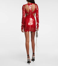 LaQuan Smith Sequined cutout minidress