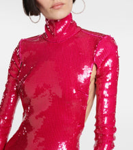LaQuan Smith Sequined turtleneck minidress