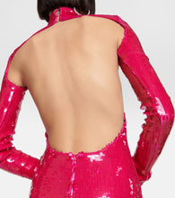 LaQuan Smith Sequined turtleneck minidress