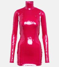 LaQuan Smith Sequined turtleneck minidress