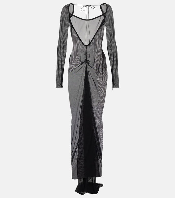 LaQuan Smith Sheer mesh gown