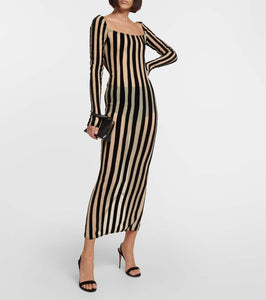 LaQuan Smith Striped gown