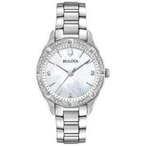 Ladies' Bulova Classic Sutton Diamond Stainless Steel Watch | 32.5mm | 96R228