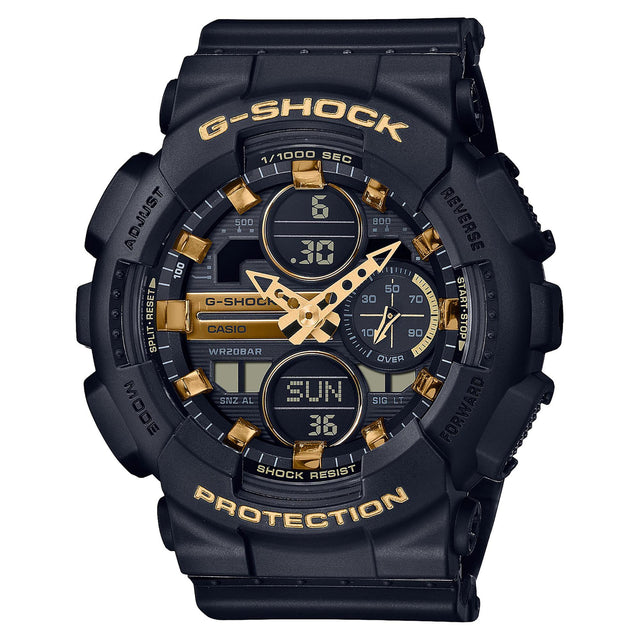 Ladies' Casio G-Shock Analog-Digital Black Resin Watch GMAS140M-1A