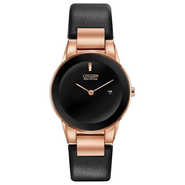 Ladies' Citizen Eco-Drive Axiom Black Leather Strap Watch | 29.5mm | GA1058-16E