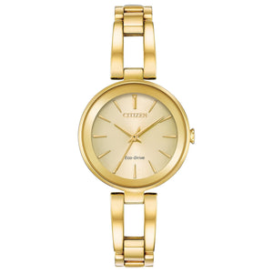 Ladies' Citizen Eco-Drive Axiom Gold-Tone Stainless Steel 28mm Watch EM0638-50P