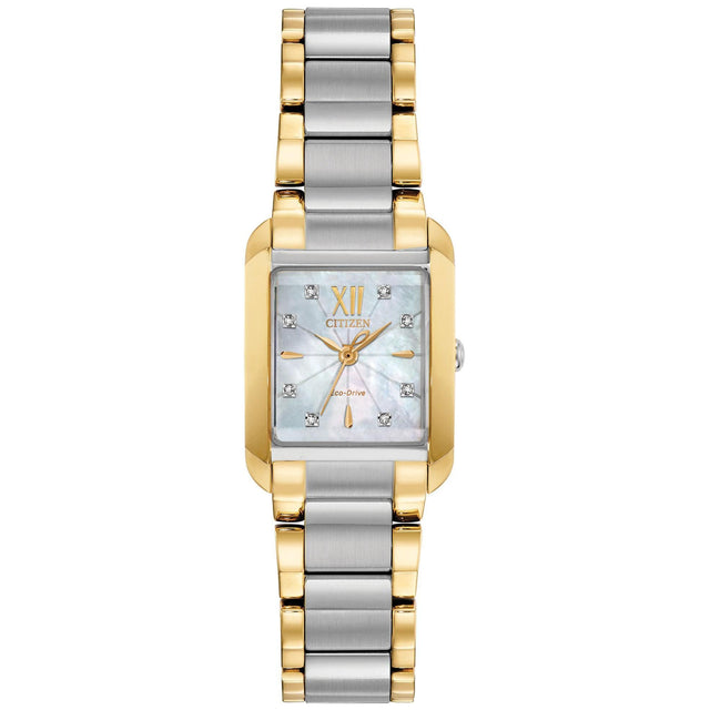 Ladies' Citizen Eco-Drive Bianca Crystal Two-Tone Watch | 22x28mm | EW5554-58D