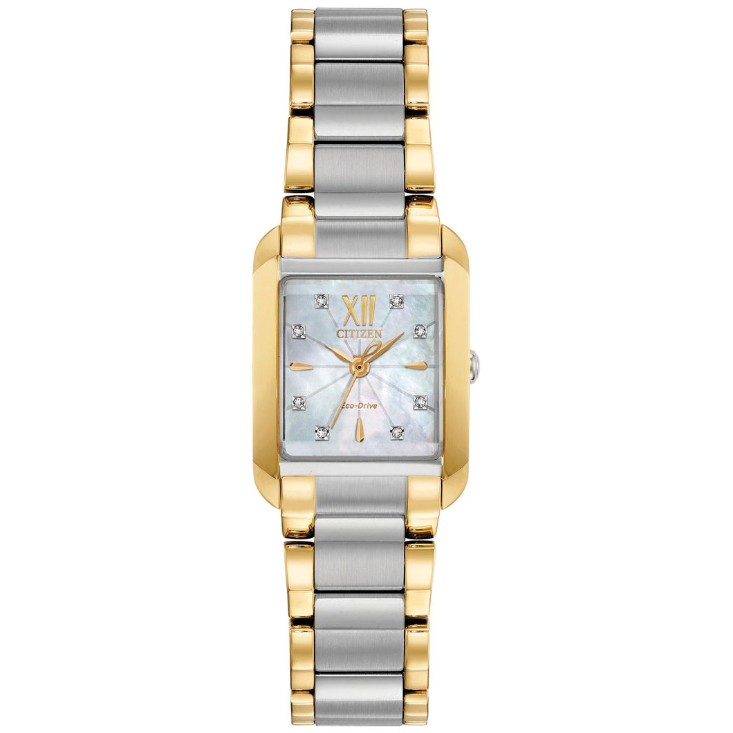 Ladies' Citizen Eco-Drive Bianca Crystal Two-Tone Watch | 22x28mm | EW5554-58D