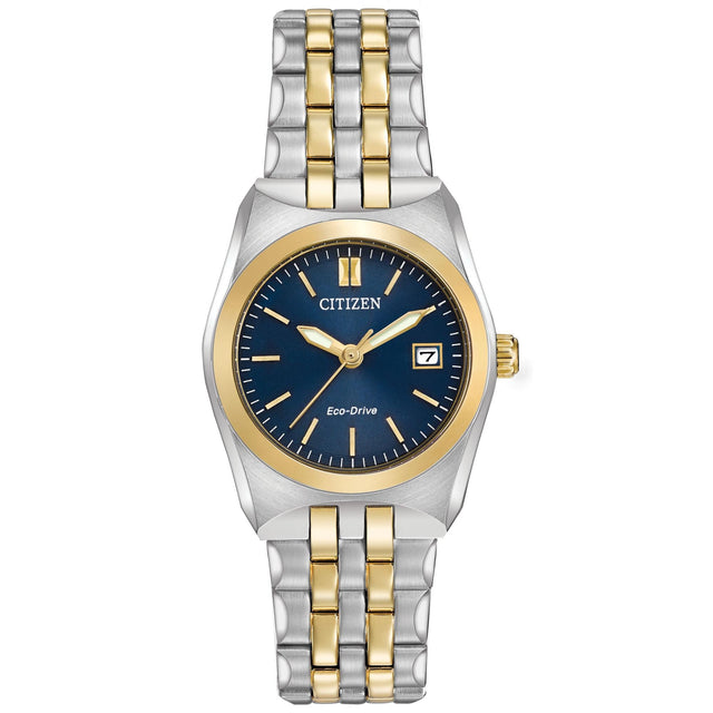 Ladies' Citizen Eco-Drive Corso Two-Tone Blue Dial Watch | 28mm | EW2294-53L