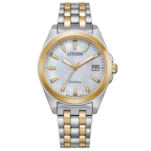 Ladies' Citizen Eco-Drive Corso Two-Tone Mother-of-Pearl Dial Watch | 33mm | EO1224-54D