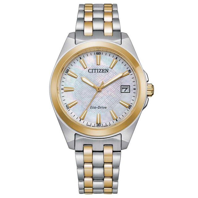 Ladies' Citizen Eco-Drive Corso Two-Tone Mother-of-Pearl Dial Watch | 33mm | EO1224-54D