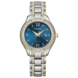 Ladies' Citizen Eco-Drive Silhouette Crystal Blue Dial Watch | 30mm | FE1234-50L