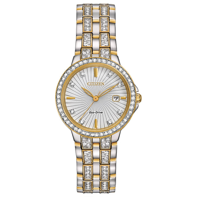 Ladies' Citizen Eco-Drive Two-Tone Silhouette Crystal Watch | 28mm | EW2344-57A