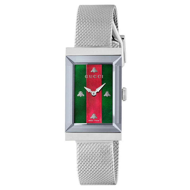 Ladies' Gucci G-Frame Stainless Steel Rectangle Dial Watch YA147401