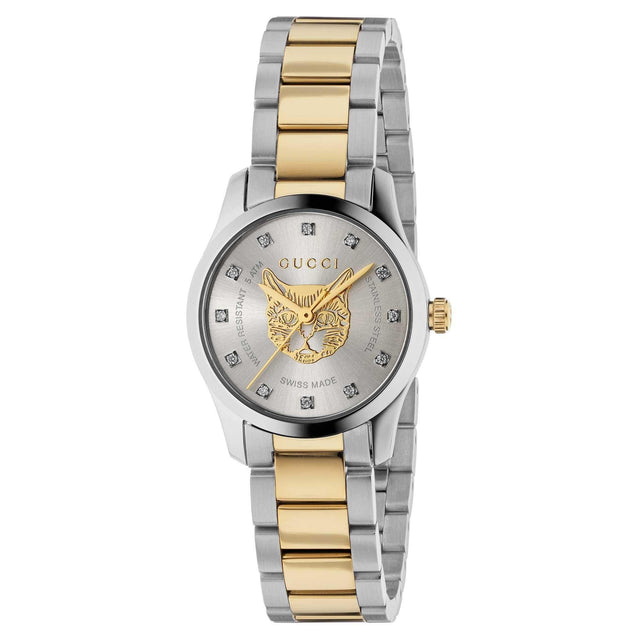 Ladies' Gucci G-Timeless Diamond Dial Two-Tone Watch, 27mm YA1265016