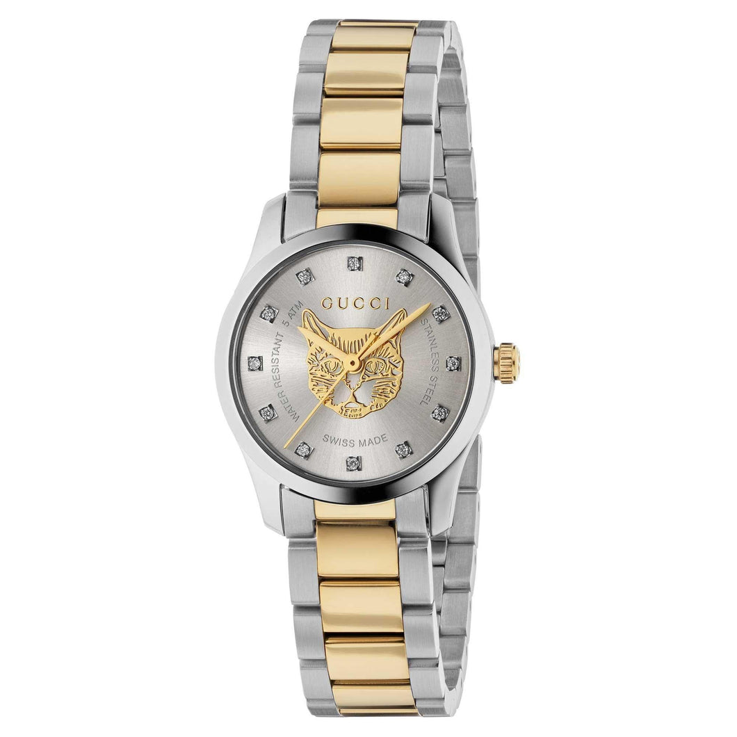 Ladies' Gucci G-Timeless Diamond Dial Two-Tone Watch, 27mm YA1265016