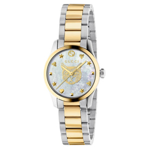 Ladies' Gucci G-Timeless Mother-of-Pearl Dial Two-Tone Watch YA1265012