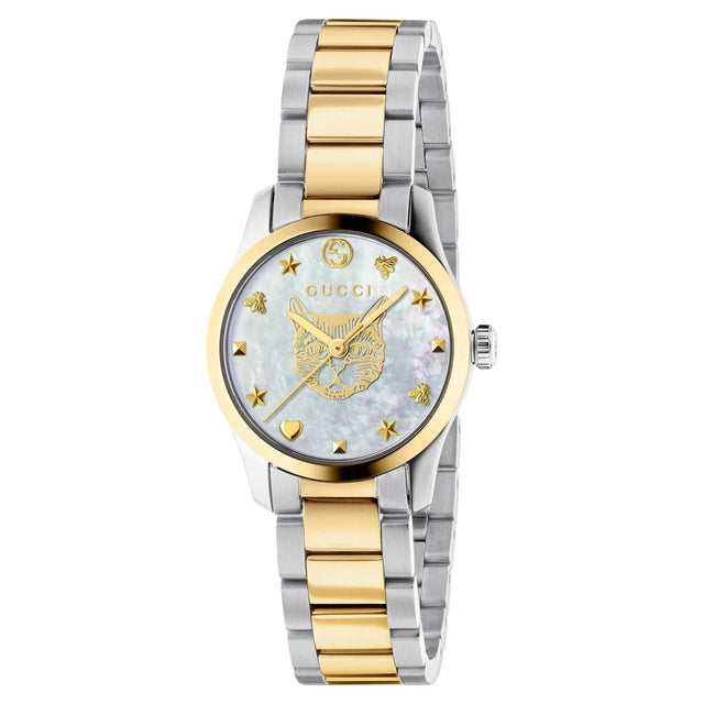 Ladies' Gucci G-Timeless Mother-of-Pearl Dial Two-Tone Watch YA1265012