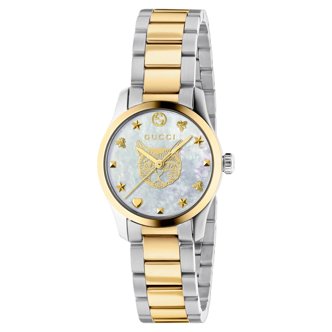 Ladies' Gucci G-Timeless Mother-of-Pearl Dial Two-Tone Watch YA1265012