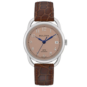 Ladies' Joseph Bulova Commodore Limited Edition Automatic Brown Leather Watch | 34.4mm | 96M154