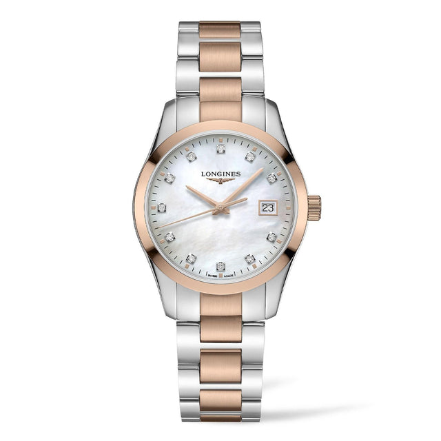 Ladies' Longines Conquest Classic Diamond Dial and Two-Tone Bracelet Watch L23863877