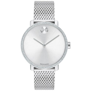 Ladies' Movado BOLD Shimmer Crystal Bezel and Stainless Steel Bracelet Watch | 34mm | 3600655