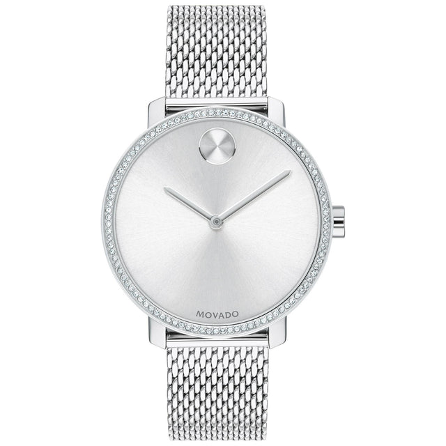 Ladies' Movado BOLD Shimmer Crystal Bezel and Stainless Steel Bracelet Watch | 34mm | 3600655