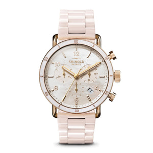 Ladies' Shinola The Canfield Sport Blush Ceramic Bracelet Watch S0120230478