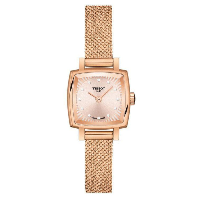 Ladies' Tissot T-Classic Lovely Square Cream Dial Diamond Watch T0581093345600