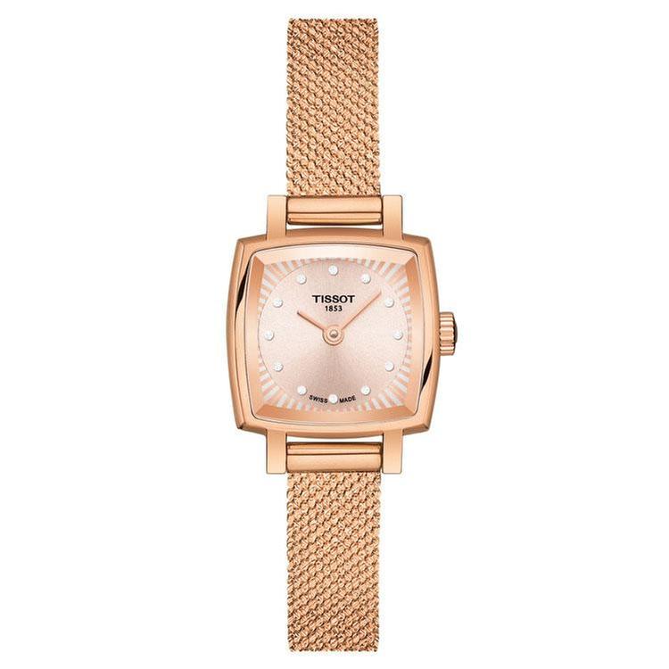 Ladies' Tissot T-Classic Lovely Square Cream Dial Diamond Watch T0581093345600