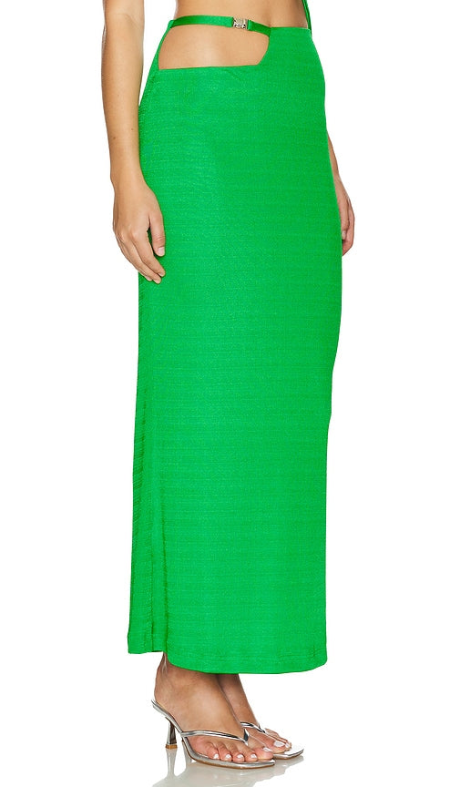 Lama Jouni Buckle Strap Skirt in Green