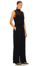 Lanston Mesh Turtleneck Jumpsuit in Black